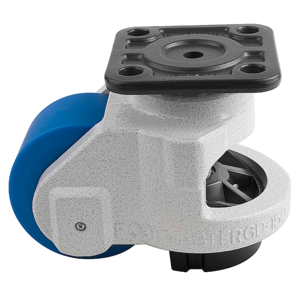Foot Master Leveling Caster, 90 mm MC Nylon Wheel-Bearing, 100x100 mm Plate, Swivel, 1500 kg Cap, Al Pad, Ivory GD-150-F-MCD - main